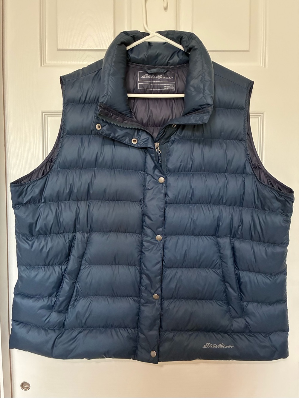 Eddie Bauer Women's Down Puffer Vest Navy Blue Sz 2XL